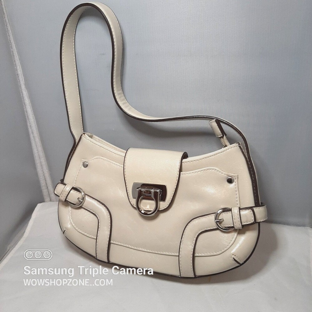 Hobo Shoulder Bag Leather Egg Shell Salvatore Apt 9 Chrome Hand Shoulder Fashion